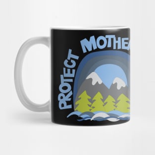 Protect Mother Earth Illustrated Mountain Climate Change Ambassador Mug